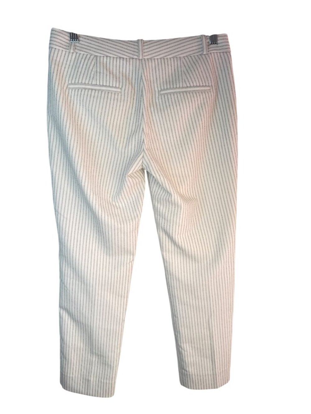 Banana Republic Avery Petite 00 White Striped Crop Pants With Pockets - Picture 11 of 14